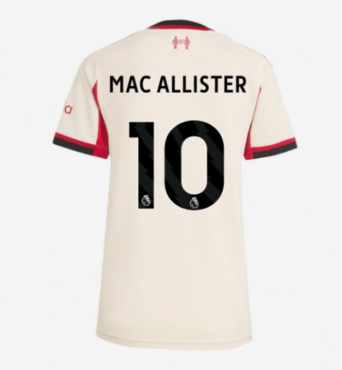 Liverpool Alexis Mac Allister #10 Venkovní Dres pro Dámské 2025-26 Krátký Rukáv Liverpool Alexis Mac Allister #10 Venkovní Dres pro Dámské 2025-26 Krátký Rukáv
